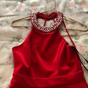 red semi dress for women